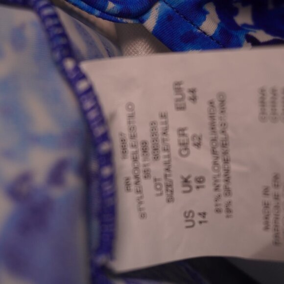 Summer Womens Blue And Black 2 Piece Swim Set Top And Bottom Size US 14 - Picture 4 of 7